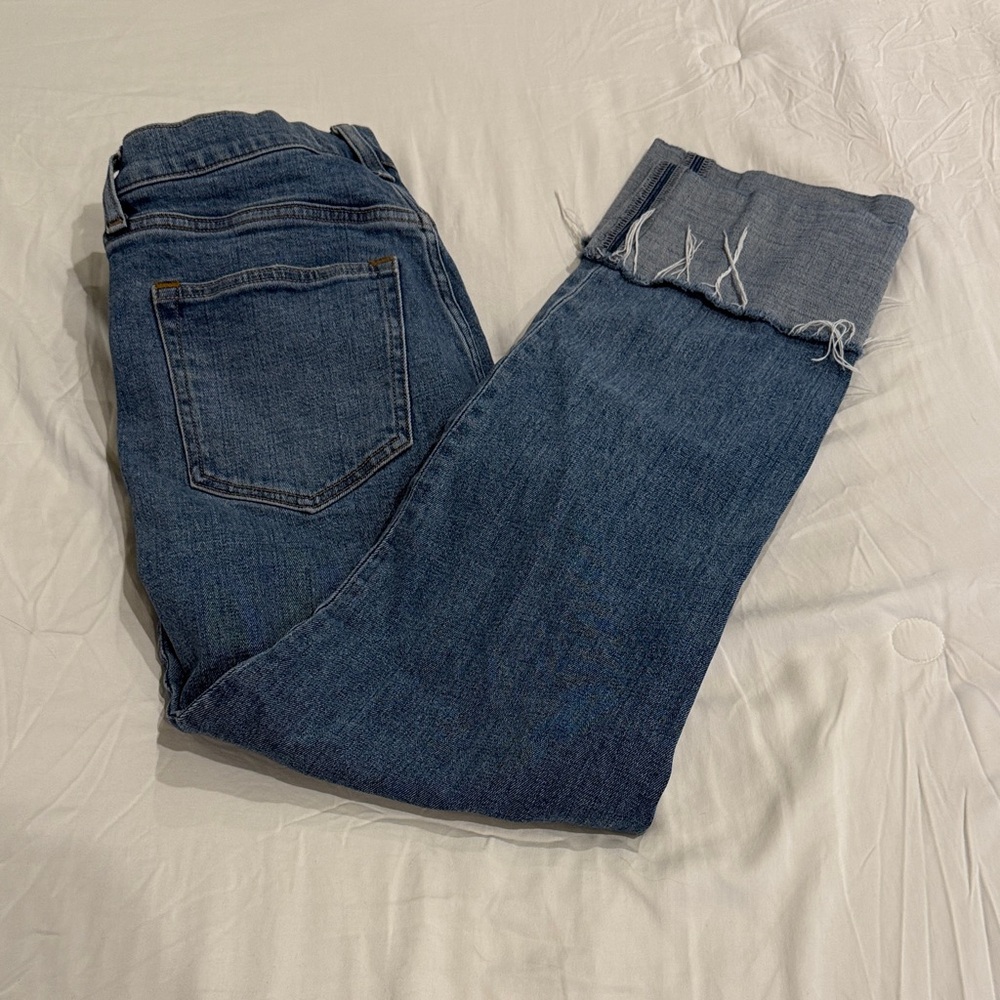 AF cruve love ankle straight ultra high rise cuffed jeans